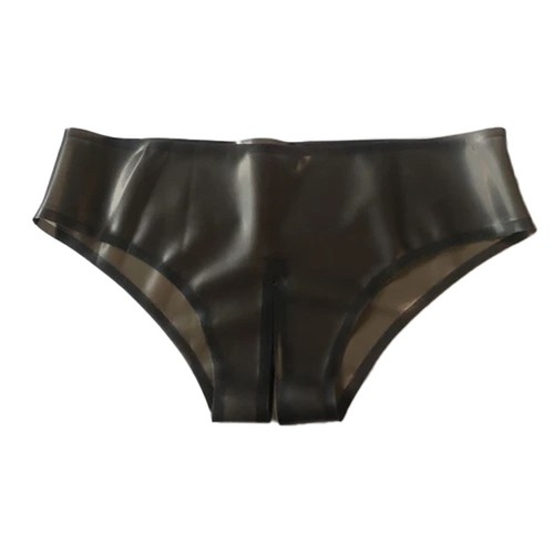 Latex transparent black briefs - black,