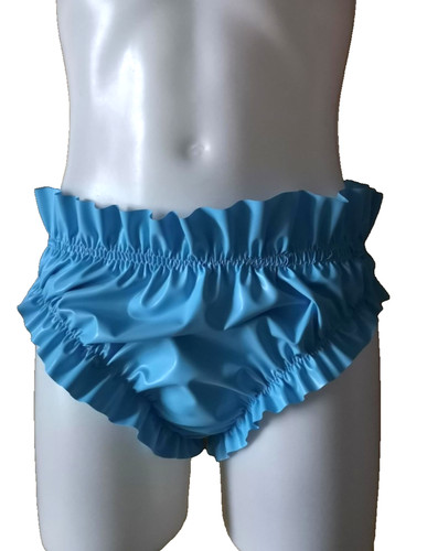 Latex rubber pants frilly - pants,