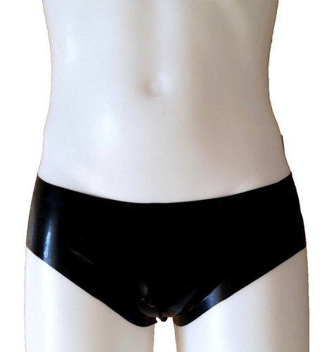 Latex rubber black briefs - rubber,