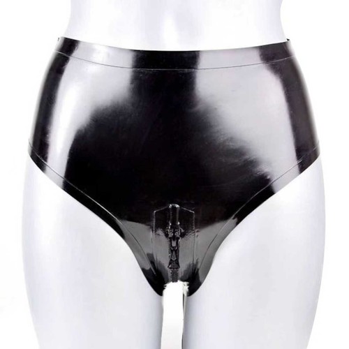 High waist latex briefs with - high,